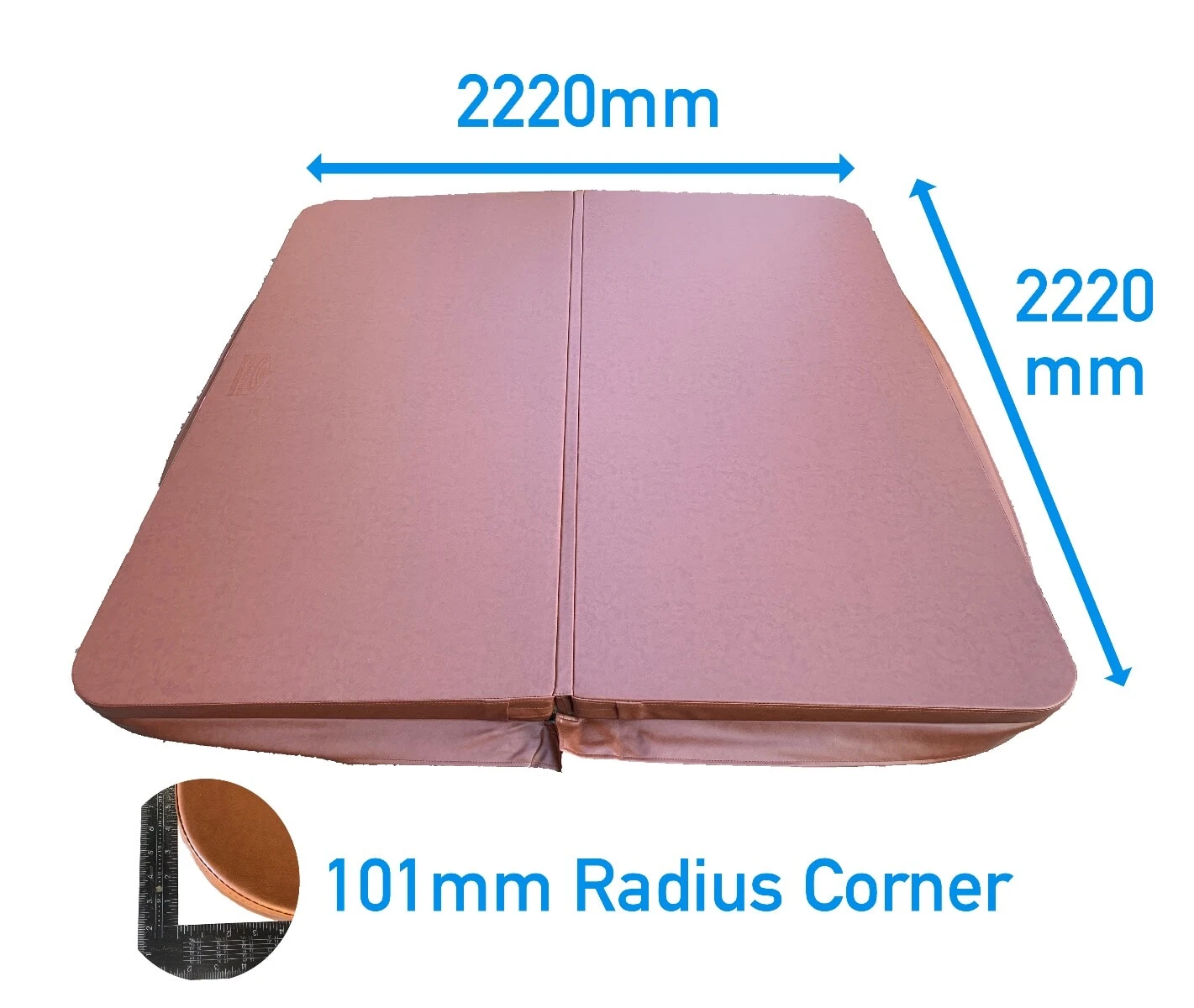 2.22 Metre (87.4'') Square Hot Tub Cover - Brown 3 2.22 Metre (87.4'') Square Hot Tub Cover - Brown