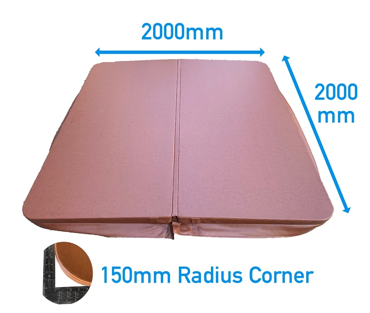 2 Metre (78.75'') Square Hot Tub Cover - Brown 3 2 Metre (78.75'') Square Hot Tub Cover - Brown