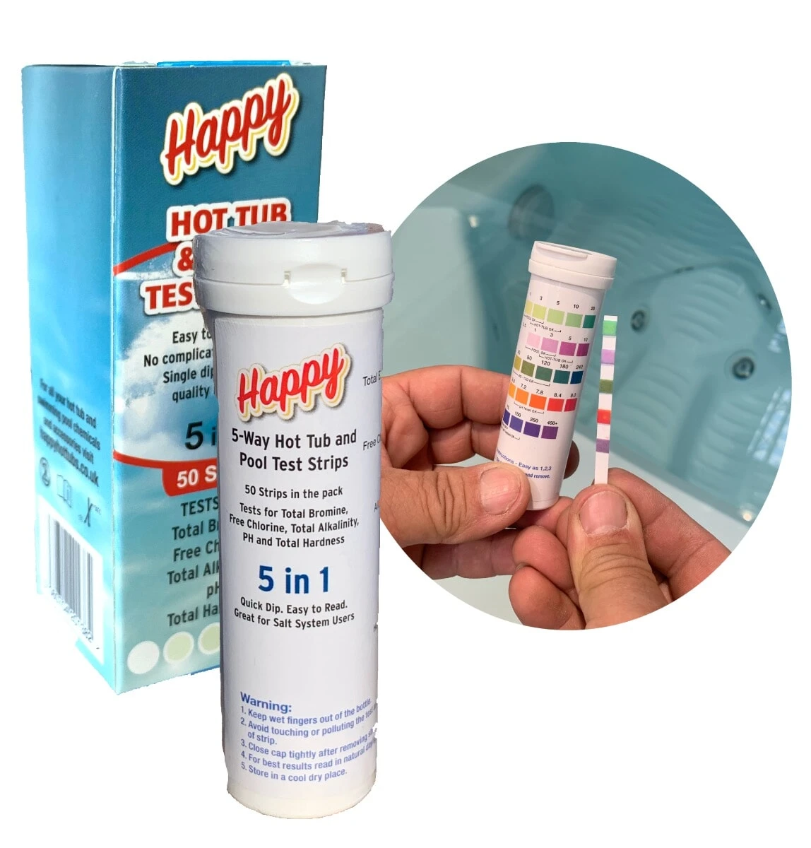 Happy Hot Tubs 5-Way Test Strips 3 Happy Hot Tubs 5-Way Test Strips