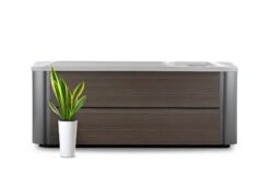 Hot Spring Propel - 5 Person Hot Tub 18 Hot Spring Propel - 5 Person Hot Tub -Bathtub Spa Store hotspring hotspot 2020 pace alpinewhite havana studio frontview with plant