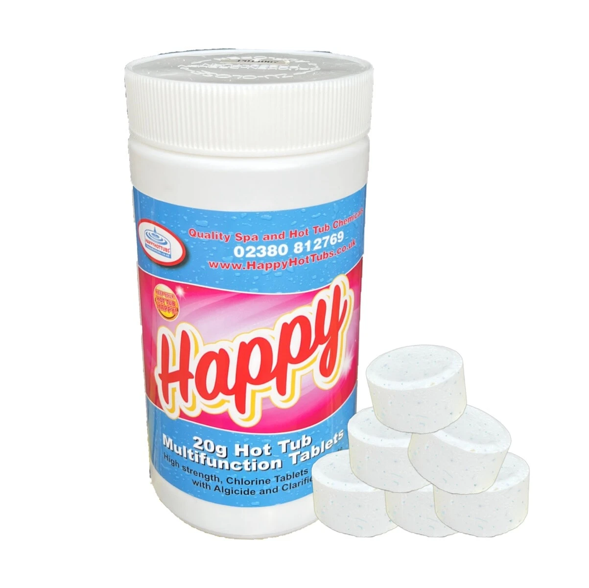 Happy Hot Tubs Multifunctional 20g Chlorine Tablets 1kg 3 Happy Hot Tubs Multifunctional 20g Chlorine Tablets 1kg
